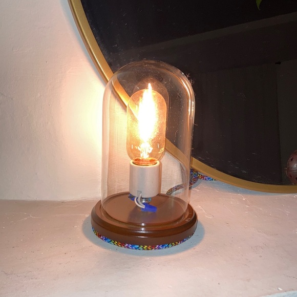 Edison Bulb Style Vintage Cloche Glass Dome Lamp